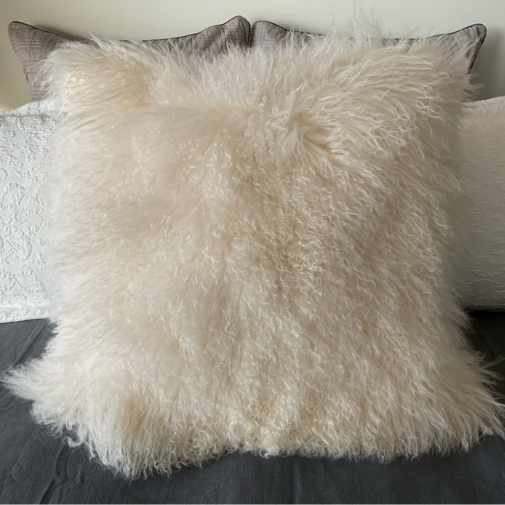 🤩Mongolian White Fur Decorative Pillow